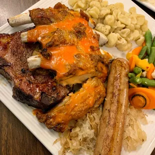 German Platter Smoked Pork Chop