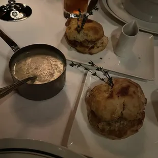 Biscuit with duck gravy