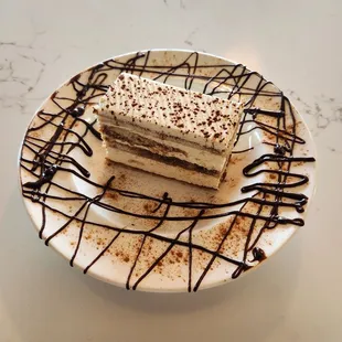 Tiramisu Special with chocolate drizzle