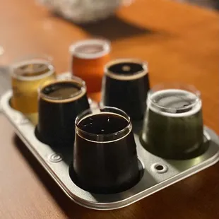 Our flight in the new taproom.