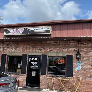 the front of the building