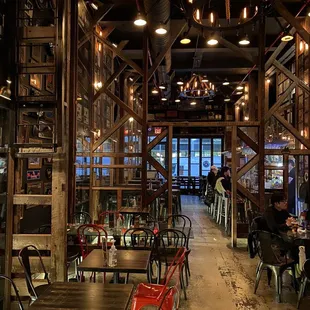 Inside, around 10pm