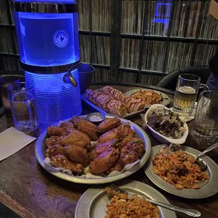 chicken wings and fried chicken