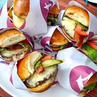 a plate of sandwiches on a table