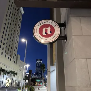 a view of a city street at night