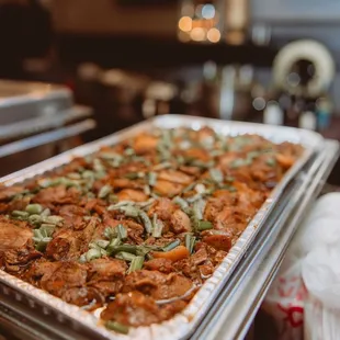 a tray of food