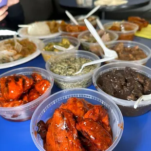 chicken wings and fried chicken, food