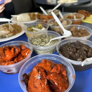 chicken wings and fried chicken, food