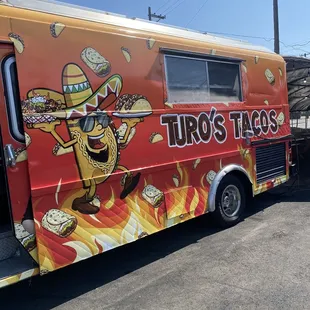 Side of taco truck.