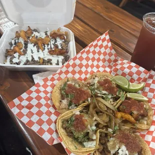 Steak and shrimp nachos &amp; taco variety!