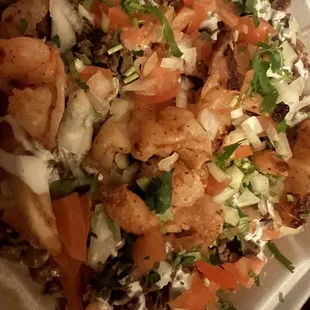Steak and shrimp fries