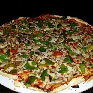 Green pepper and mushroom