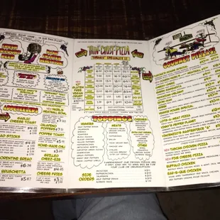 Inside of menu.
