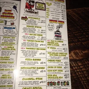 Inside of menu.
