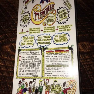 Front of menu.