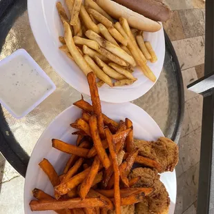 Kids hot dog and chicken tenders