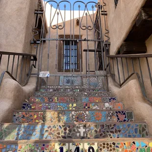 Cute steps and iron wrought gate