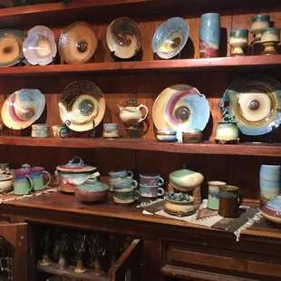 Come see our huge pottery room with many colors and styles. Made by local artists.