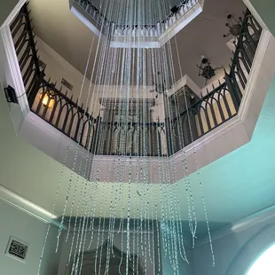 3 story turquoise chandelier