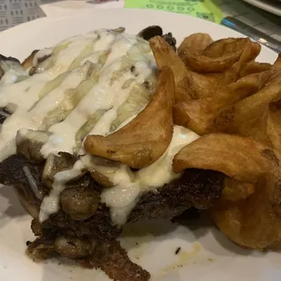 Prime rib open faced sandwich