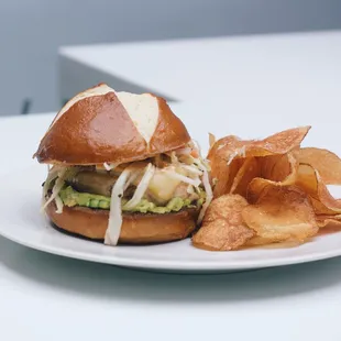 Turkey Burger + homemade chips