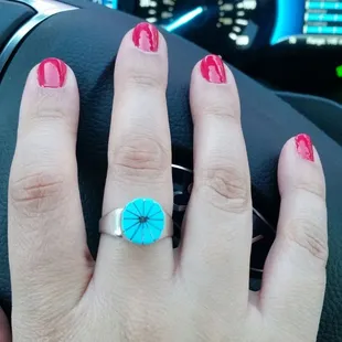 Sleeping Beauty turquoise handmade by Zuni Native Americans.