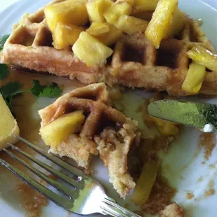 Extra dense extra sweet. Worst waffle I've ever eaten and way overpriced.