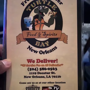 Location on Menu