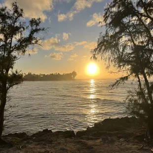 Beautiful sunset during our ride