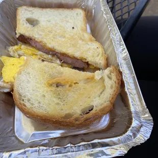 Breakfast Sandwich with chicken sausage