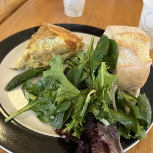 Artichoke &amp; Swiss quiche with side salad