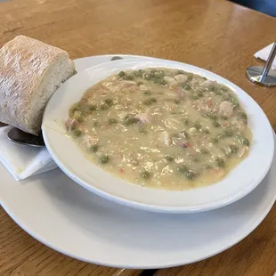 Chicken Primavera soup - bowl