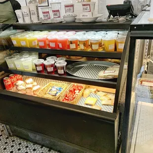 checkout area with juice and quick serve items