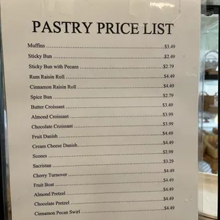 menu