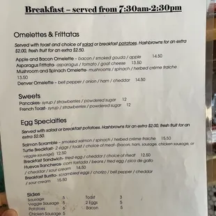 menu