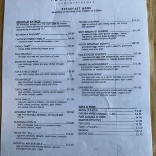 Breakfast Menu 12/06/19