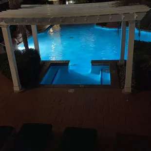 Hotel pool balcony view