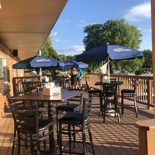 tables and umbrellas