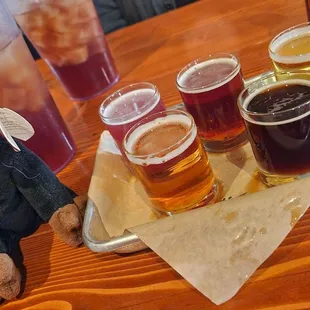 Congo digging a flight of beer.