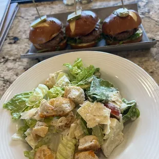Side Caesar Salad &amp; Cuban Sliders