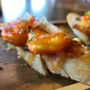 a close up of a piece of bread