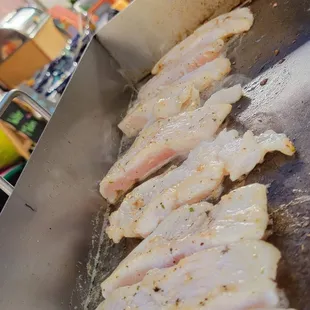 We also substitute one meat for grilled fish tacos.