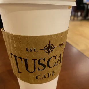 Coffee with caramel and almond milk