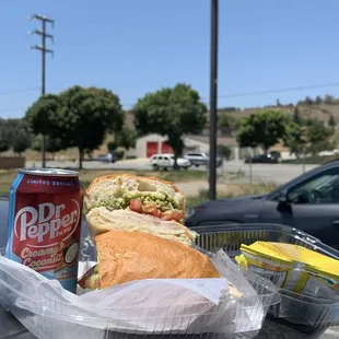 A beautiful day in Yucaipa and an AWESOME sando ... Turkey pesto  :)