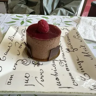 Raspberry chocolate mousse