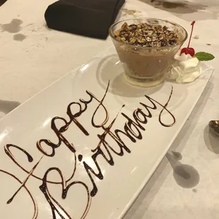 Chocolate Mousse Birthday Dessert
