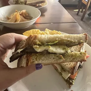Mozarella Panini Lunch with mushrooms