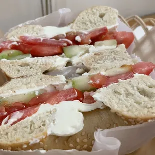 Mediterranean Bagel Sandwich