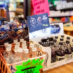 a variety of bottles