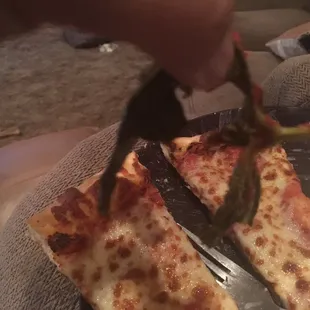 The basil chunks in my pizza, dry fettuccine, and burnt everything else